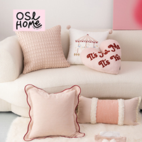 Housse de coussin décoratif rose en forme de cœur pour canapé, appui-tête mignon pour enfants, coussin lombaire pour salon et salle d'exposition