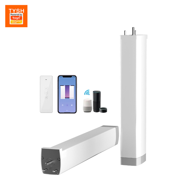 Tuya Zigbee TYSH Mini Modern Metal Smart Home WiFi Control Low Noise Motorized Automatic Electric Track Rod Curtain Motor