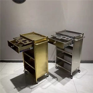 Luxury Beauty Salon Equipment Hair Salon Working <b>Trolley</b> Gold Stainless Steel Hair Salon Ironing <b>Trolley</b> Beauty Cart - Product Image 2