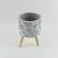 Jardinière en ciment artisanale au design traditionnel pour plantes succulentes et bonsaïs, ornement de jardin et de balcon en gros pour les fêtes