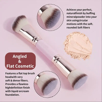Fabrication professionnelle sur mesure, haute qualité, marque privée, 5 pièces, pinceaux de maquillage de luxe à double tête en nano-fibre avec manche en bois pour le correcteur de teint