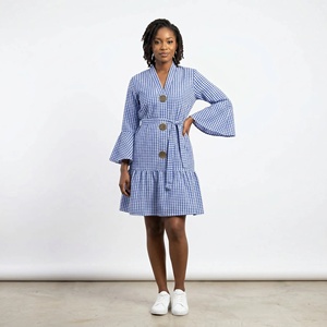 Robe d'été tendance à nouer à la taille, nouvelle collection 2026, boutonnée, style africain, grandes tailles pour femmes - Product Image 2