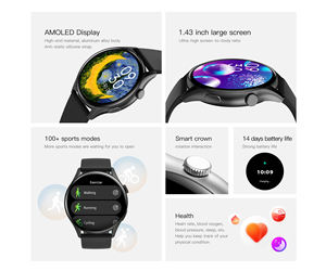 Nouvelle arrivée 2025 Montre connectée à écran rond pour hommes et femmes IP68 Étanche Moniteur de fréquence cardiaque Suivi de la forme physique Reloj Inteligente ZW10AMD - Product Image 5