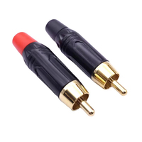 Conectores de Audio RCA, Adaptador de Cable Coaxial, Conector Macho Dorado sin Soldadura para Altavoces