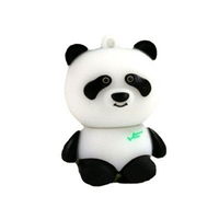 Flash Drive USB 3.0 PVC Bentuk Panda Kartun, Hadiah Promosi Baru, Logo Kustom, USB Pen Drive