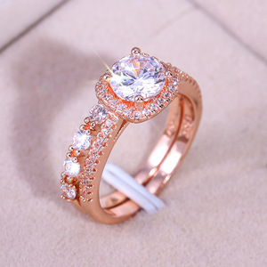 Rose Tone Ring Set for Women Elegant Proposal Fashion Party Finger Accessory Gift - Product Image 2