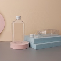 Bouteille de soin nettoyante plate carrée transparente avec bouchon en aluminium, en plastique PET, sous-bouteille de lotion, 250 ml, bouteille de gel désinfectant pour les mains
