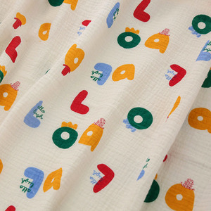 Tessuto stampato in puro <span class=keywords><strong>cotone</strong></span> doppio tessuto di garza crespa increspato <span class=keywords><strong>seersucker</strong></span> per vestiti per bambini - Product Image 4