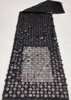2026 Tulle de luxe or champagne à sequins ronds mélangés, maille ajourée à disques scintillants pour robe de soirée et décoration de voile de mariée