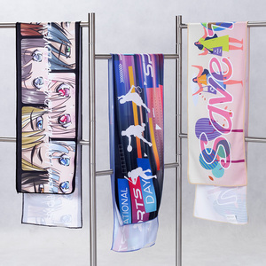 Serviette de sport en microfibre rPET à logo personnalisé, format étroit 19x110cm |   Sublimation écologique respirante à séchage rapide pour le cyclisme et le marathon - Product Image 2
