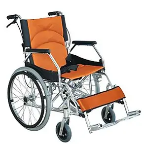 Lightweight Aluminum Portable Manual Wheelchair Travel Trolley Self Propelled Folding Handicapped and Disable Elderly
