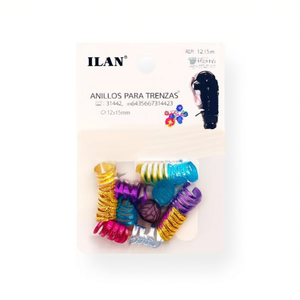 Anelli per Trecce ILAN 12x15mm, Accessori Colorati per Capelli - Product Image 1