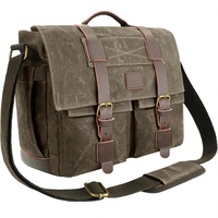 Sac bandoulière imperméable en toile cirée personnalisé pour homme, sacoche d'ordinateur portable, mallette d'affaires, mode urbaine, doublure en polycoton