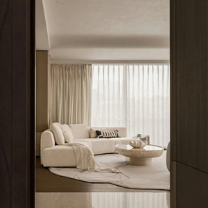 Set di Divani a L RELA in Stile Transizionale, Moderno e Lussuoso in Velluto Bianco, Elegante Arredamento per <span class=keywords><strong>Soggiorno</strong></span> - Product Image 3