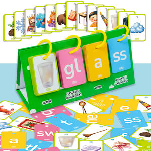 Petit MOQ Vente en gros et au détail Cartes éducatives en carton avec reliure métallique pour l'apprentissage de l'alphabet anglais, 81 images et textes combinés - Product Image 1