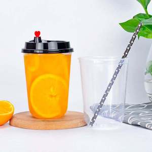 Disposable Logo Printed PET 12oz 16oz U Shape Round <b>Bubble</b> Tea <b>Boba</b> Coffee Plastic Cups With Lids - Product Image 2