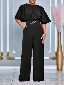 <span class=keywords><strong>Combinaison</strong></span> élégante Acelyn pour femme, sexy, <span class=keywords><strong>grande</strong></span> <span class=keywords><strong>taille</strong></span>, jambe large, manches bouffantes, pantalon au-dessus du genou, tenue de soirée une pièce - Product Image 2