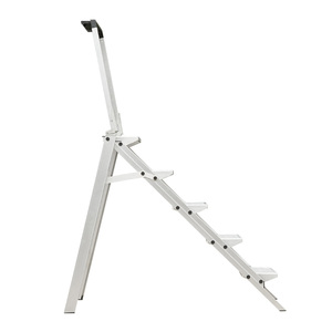 Échelle pliante en aluminium robuste à 5 marches avec poignée de sécurité supérieure, antidérapante, pour usage domestique - Product Image 2