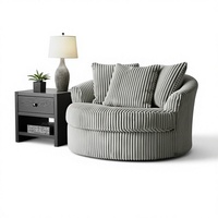 Fauteuil pivotant Chesterfield surdimensionné moderne 360° °   Tissu rotatif pour appartement, hôtel, villa