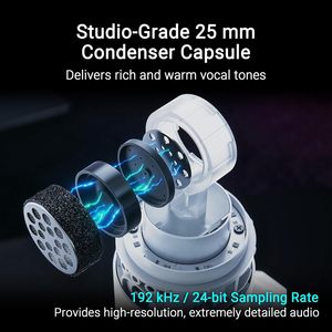 Microphone de jeu à condensateur RGB Rog Carnyx Noir Capsule 25 mm Alimentation USB Type-B 5V Unidirectionnel pour Gaming, Streaming et Podcasting - Product Image 6