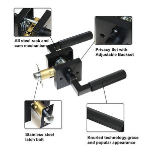 Suministro de fábrica, manija de puerta moleteada para dormitorio, cerraduras de puerta Interior simples minimalistas tubulares, manija de puerta negra para oficina - Product Image 3