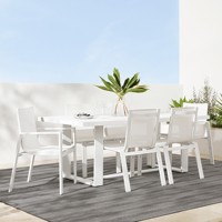 Meubles de jardin en aluminium pour fête au bord de la piscine, chaise de villa extérieure et table en aluminium 6 places