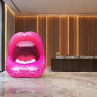 Modèle de bouche gonflable géant rouge avec longue langue pour la décoration de scènes de concert
