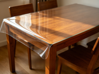 Nappe transparente en TPU écologique, protection de table à manger en verre souple