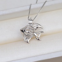 Pendentif Cage à Poisson en Argent S925 Électroplaqué, Breloque Perle Vide Ouvrable pour Accessoires de Bijoux DIY - Vente en Gros