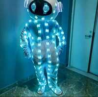 Traje Luminoso LED de Robot, Disfraz LED para Juego de Roles Espaciales, Traje LED de Colores para Discoteca, Disfraz LED para Bailarines, Actuaciones en Escenario