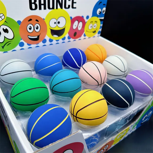 كرة سلة HAPU صغيرة 60 مم ملونة ورائجة البيع مع شعار مخصص كرة مطاطية ألعاب للأطفال مرنة للغاية
