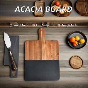 Mármol de Acacia duradero de primera calidad y tabla de cortar de madera de acacia con mango clásico para restaurante de cocina - Product Image 3