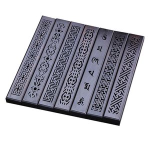 SHORT BLACK Colour Bamboo Wooden Incense Burner Hand Incense Holder Carving Hollow Stick Box Lying Censer Home Decor