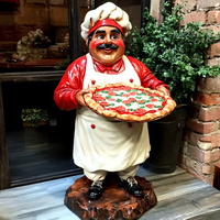 Escultura de Chef de Restaurante Moderna Personalizada para Exteriores, Escultura de Chef Gordo de Resina de Tamaño Real para la Venta