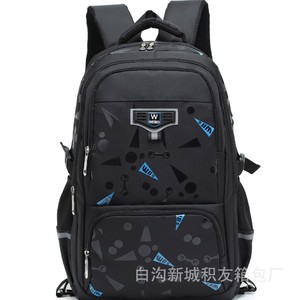 Trolley <b>Backpack</b> For Boys 18 In Geometric Pattern School Education <b>Lightweight</b> Portable With Retractable Handle - Product Image 3