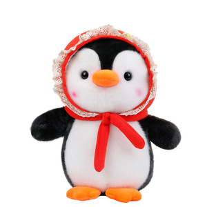 Lindo Peluche de Pingüino de Poliéster Suave con Gorro y Bufanda, 31cm-50cm, Relleno de Algodón PP, Bordado, Decoración de Escritorio, Personalizable - Product Image 6