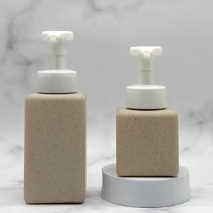<span class=keywords><strong>Versailles</strong></span> 250ml Bouteille cosmétique carrée biodégradable en <span class=keywords><strong>paille</strong></span> de blé avec pompe à mousse et bouchon à vis, kits de voyage essentiels - Product Image 2