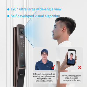 हुन वाटरप्रूफ स्मार्ट डोर लॉक वाईफाई वायरलेस फिंगरप्रिंट पासवर्ड इलेक्ट्रॉनिक रफिड कार्ड ऐप कैमरा के साथ डिजिटल डोर लॉक - Product Image 3