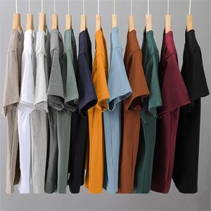 T-shirts en coton Pima grande taille personnalisés 100 % coton vierges pour hommes, coupe oversize, avec logo – Vente en gros - Product Image 2