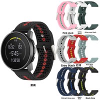 Suunto RUN Luxus zweifarbiger Gurt 9Peak Armband Edelstahl Atmungsaktives Silikon 22mm Größe Weiß Pink Kompatibel für Suunto