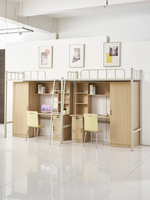 Lit superposé en fer forgé moderne et minimaliste pour dortoir universitaire, avec bureau intégré, pour une personne, garantie de 3 ans