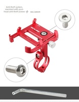 Soporte de Teléfono Antigravedad de Aluminio CNC con Rotación 360° para Manillar de Bicicleta, Abrazadera de 31.8mm, para Smartphones de 3.5-6.2'', con Bloqueo de 4 Garras