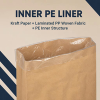 Op maat gemaakte zakken van 25kg/50kg, gecoat met kraftpapier en PP geweven papier-plastic composiet, voor voedsel, meel, chemische poeders, kunstmest en veevoer.