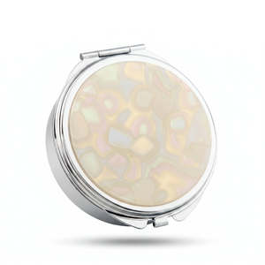 Round Metal Pill Box Case with <b>Mirror</b> <b>Acrylic</b> Tortoiseshell Marble Pattern Decorative Small Pocket Pill Organizer Custom Logo - Product Image 5