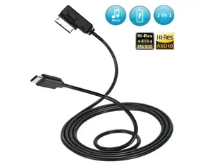 메르세데스 벤츠 용 USB c가있는 1M 미디어 인터페이스 Aux 케이블 COMAND-APS NTG4.5 B C E G CLS GLK SL cla 클래스 차량 2011-15