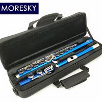 MORESKY C Major Flute 16 CloseC Keys Blue with E Key Cupronickel Painted Metal