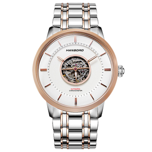 Reloj Mecánico Automático para Hombre Hengbao Luo, Correa de Acero Inoxidable de 24 mm, Cristal, Resistente al Agua 5 BAR, Diseño Hueco, Luminoso - Product Image 2