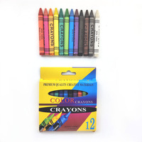 Juego de Crayones de Cera para Niños, 12 Colores, Ecológicos, No Tóxicos, Certificados por la CE, para Pintura Artística Escolar