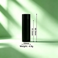 Tube de baume à lèvres transparent noir mini de 0,15 oz, vide, en plastique PP, avec bouchon à vis, pour cosmétiques, rouge à lèvres, déodorant