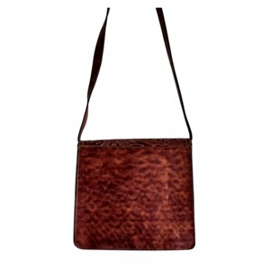 Vintage Floral Handcrafted Embossed Genuine Leather <b>Boho</b> Sling <b>Bag</b> with Buckle Strap Closure for Travel & Shopping - Product Image 2